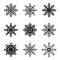 Snowflake silhouette icon, symbol, design. Winter, christmas vector illustration isolated on the white background.