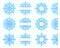 Snowflake silhouette monogram papercut. Vector set templates