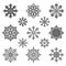 Snowflake silhouette vector set