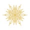 Snowflake sketch icon isolated on white background. Hand drawn mandala. Swirl gold icon for infographic, website, design