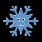 Snowflake smiley baby face. Cute winter blue snow flake, smile, isolated black background. Happy fun character, kid