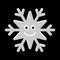 Snowflake smiley baby face. Cute winter gray snow flake, smile, isolated black background. Happy fun character, kid