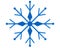 Snowflake, snow, crystal of frozen water - vector full color picture, logo or pictogram. Snowflake symbol blue, sign