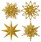 Snowflake Star Christmas Decoration, Xmas Gold Snow Flake, Isolated