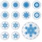 Snowflake stickers. Snowflake Winter Set Vector Illustration