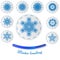 Snowflake stickers. Snowflake Winter Set Vector Illustration, W