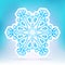 Snowflake Symbol / Icon with Blue Background and White Border