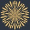 Snowflake symmetrical crystal mandala, single star flower icon, vector illustration for decorative design