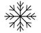 Snowflake. Thin graceful snowflake - black vector silhouette for logo or pictogram. Snow is a sign or symbol of winter.