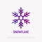 Snowflake thin line icon. Vector illustration