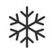 Snowflake vector icon. Ice and snow crystal flake symbol. Forecast and weather snowfall sign. Frost and cold logo.