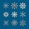 Snowflake Vector Icons In John Hejduk Style