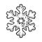 Snowflake. Vector vintage black engraving illustration.