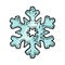 Snowflake. Vector vintage color engraving illustration.