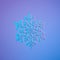 Snowflake in vivid neon colors. Christmas or winter background concept.