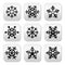 Snowflake winter buttons set