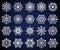 Snowflake. Winter christmas snow crystal elements, frozen cold star pictogram ornament, frosty snowflakes iced symbol