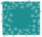 Snowflake winter frame in petrol blue colour