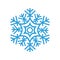 Snowflake winter isolated on white background. Blue icon silhouette. Vector illustration for Christmas design. New Year sign.