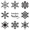 Snowflake winter set vector