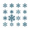 Snowflake winter set.. VECTOR. Graphic crystal frozen decoration for design. Isolated.