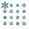 Snowflake winter set.. VECTOR. Graphic crystal frozen decoration for design. Isolated.