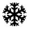 Snowflake winter silhouette icon. Vector sign, isolated on white background.