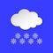 Snowflake winter weather info icon. Snow flake snowy day paper cut style. Climate weather sign. Tag for Metcast report