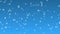 Snowflakes appear and disappear on a blue background. Looped festive, winter background.