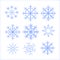 Snowflakes beautiful different, for greeting cards for christmas and for the new year, blue blue, interesting, illustration vector