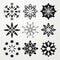 Snowflakes Black And White Set: Vector Art For Minimalistic Symmetrical Designs