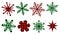 Snowflakes buffalo plaid vector illustration