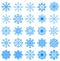 Snowflakes collection, blue