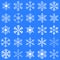 Snowflakes collection, blue background