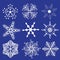 Snowflakes collection. Ornamental snowflakes.