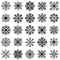 Snowflakes collection, white background