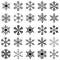 Snowflakes collection, white background