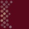 Snowflakes on a dark wine red background