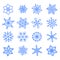 Snowflakes doodle set for your Happy New Year design