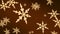 Snowflakes focusing background gold