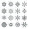 Snowflakes geometric abstract geometry New Year Icons
