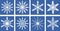 Snowflakes icons set, flat style. Snowflake , buttons. Vector illustration