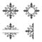 Snowflakes papercut set isolated on white background. Flat winter snow icons, silhouette. Christmas element for fesstive banner,