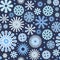 Snowflakes pattern. Background. Seamless picture. Winter Falling. Snowfall on a frosty night. Cartoon flat style. Cool