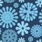 Snowflakes pattern. Background. Seamless picture. Winter Falling. Snowfall on a frosty night. Cartoon flat style. Cool