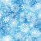 Snowflakes pattern on blue background