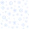 Snowflakes seamless pattern. Blue snowflakes on white background. Easy for paper, fabric, christmas cards, packing
