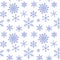 Snowflakes seamless pattern. Christmas endless background. Snowfall repeated backdrop. Snowy texture. Vector