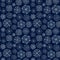 Snowflakes seamless pattern. Dark winter background.