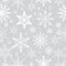 Snowflakes seamless pattern. Frosty repeating texture. Christmas and New Year infinite background. Vector illustration.